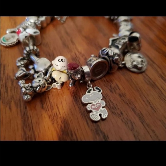 Snoopy barcelet. Pandora chatms camomilia & pandora. Bracelet 18 cms.lovers pets - Picture 6 of 10